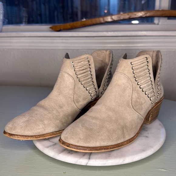 Vince Camuto Shoes - VINCE CAMUTO SUEDE OPEN ANKLE BOOTS (8.5)